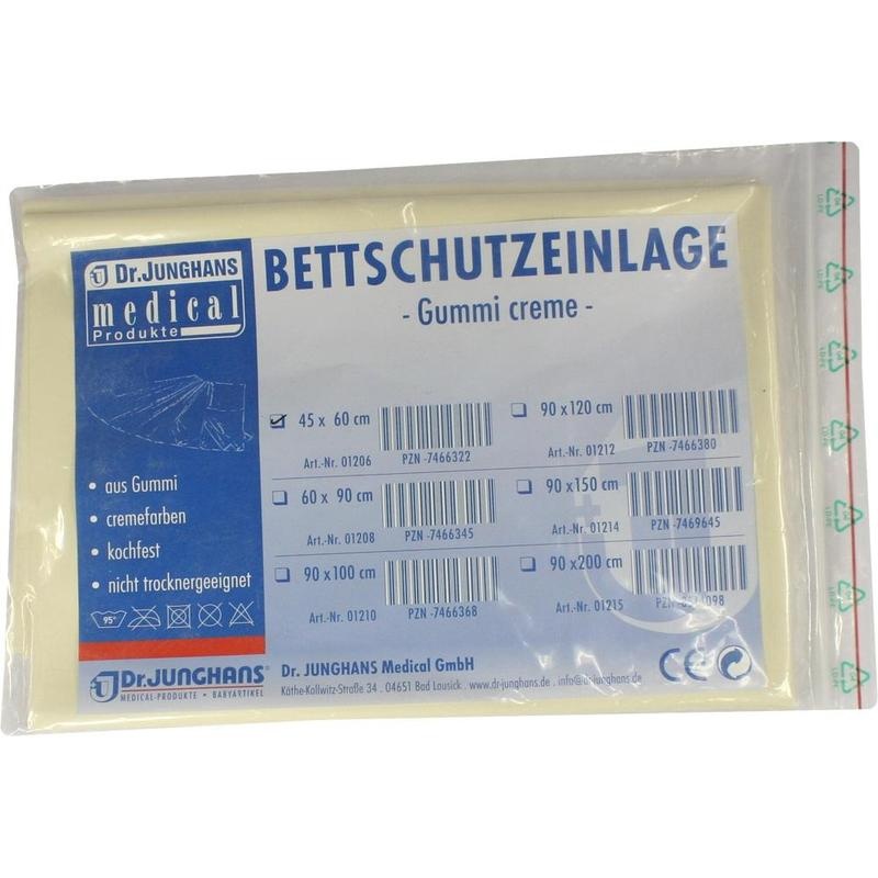 BETTSCHUTZEINLAGE Gummi 45x60 cm creme