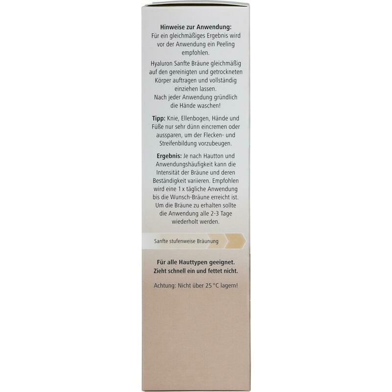 HYALURON SANFTE Bräune Körperpflege Creme